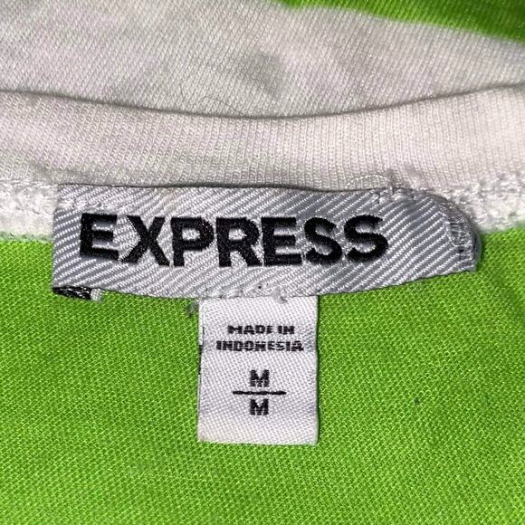 EXPRESS Green and Yellow Striped Racerback Tank - Picture 4 of 6
